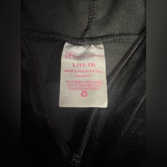 No Boundaries Black Velour Zip-Up Jacket - Picture 4 of 4